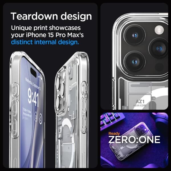 Spigen iPhone 15 Pro Mobilskal Magsafe Hybrid - Zero One Vit