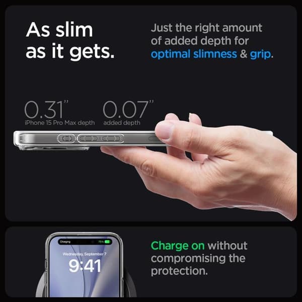 Spigen iPhone 15 Pro Mobilskal Magsafe Hybrid - Zero One Vit