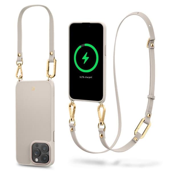 Spigen iPhone 15 Pro Mobilhalsband Skal Magsafe Cyrill - Cream