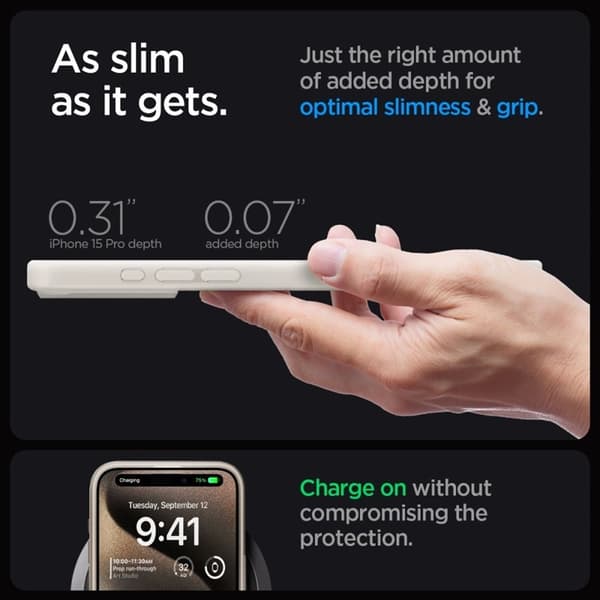 Spigen iPhone 15 Pro Max Mobilskal Magsafe Hybrid - Titanium