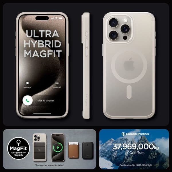 Spigen iPhone 15 Pro Max Mobilskal Magsafe Hybrid - Titanium