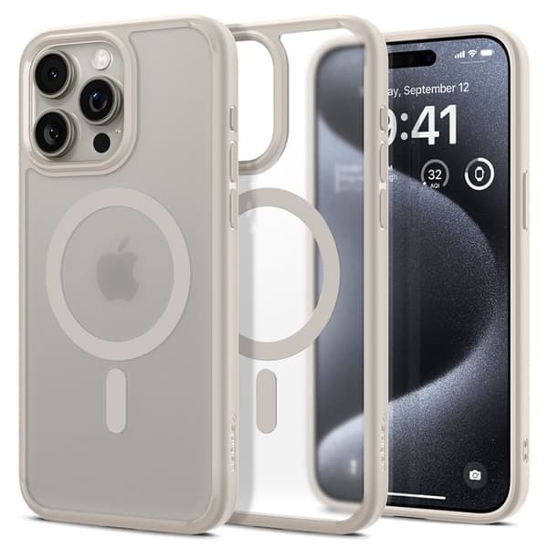 Spigen iPhone 15 Pro Max Mobilskal Magsafe Hybrid - Titanium