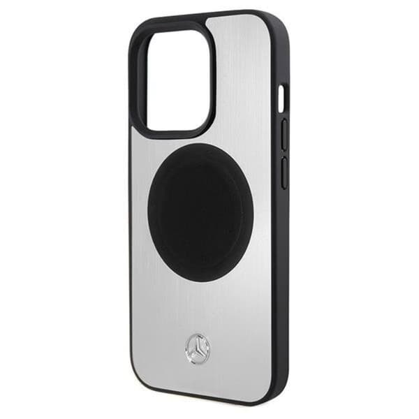 Mercedes iPhone 15 Pro Max Mobilskal MagSafe Läder & Alu - Silver