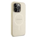 Miniatyrbild 4 av 8: Guess iPhone 15 Pro Max Mobilskal Magsafe Saffiano - Guld