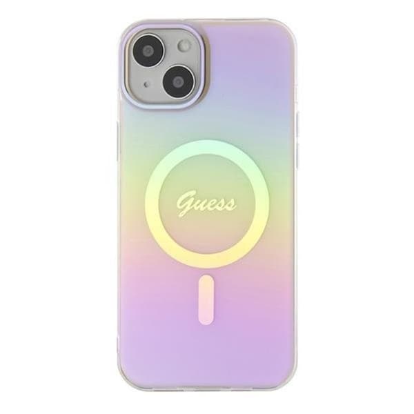Guess iPhone 15 Plus Mobilskal Magsafe IML Iridescent - Rosa