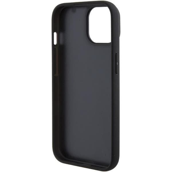 BMW iPhone 15 Plus Mobilskal Läder Hot Stamp - Svart