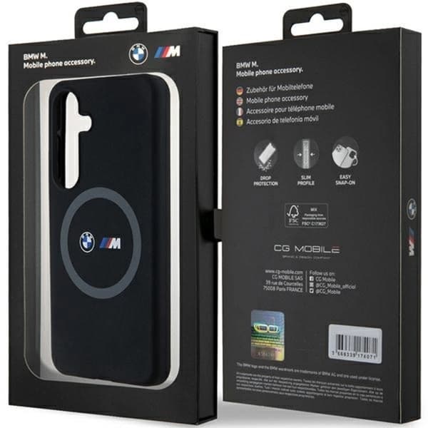 BMW Galaxy S24 Plus Mobilskal Magsafe M Silikon Printed Ring - Svart