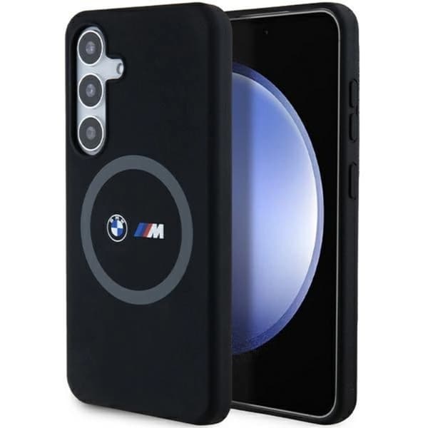 BMW Galaxy S24 Plus Mobilskal Magsafe M Silikon Printed Ring - Svart