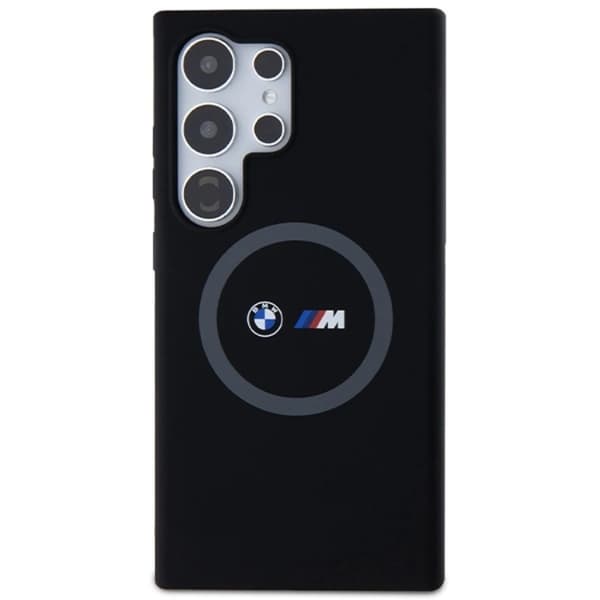 BMW Galaxy S24 Ultra Mobilskal Magsafe M Silikon Printed Ring - Svart