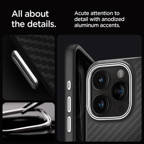 Spigen iPhone 15 Pro Mobilskal Magsafe Enzo Aramid - Svart