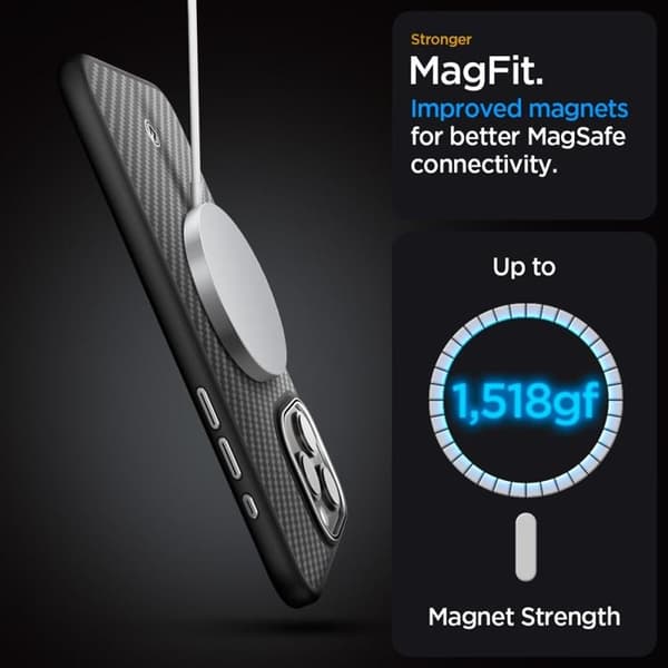 Spigen iPhone 15 Pro Mobilskal Magsafe Enzo Aramid - Svart