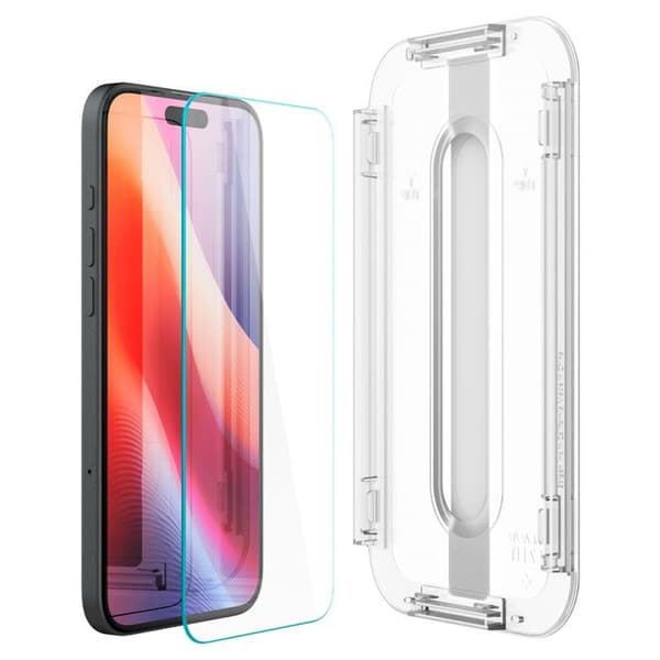 Spigen iPhone 15/16 Härdat Glas Skärmskydd 'EZ' Fit - Clear