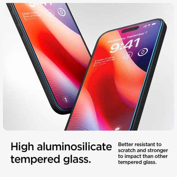 Spigen iPhone 15/16 Härdat Glas Skärmskydd 'EZ' Fit - Clear