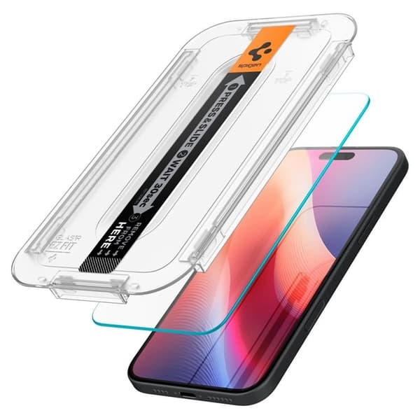 Spigen iPhone 15/16 Härdat Glas Skärmskydd 'EZ' Fit - Clear