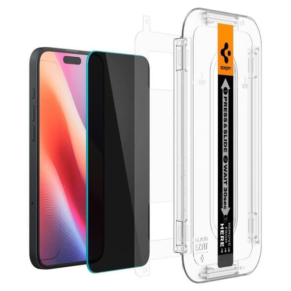 [2-Pack] Spigen iPhone 15/16 Härdat Glas Skärmskydd Privacy