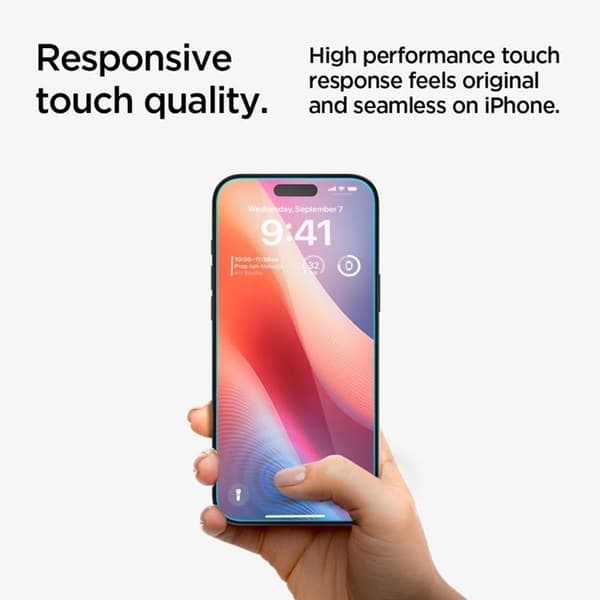 [2-Pack] Spigen iPhone 15/16 Härdat Glas Skärmskydd Privacy