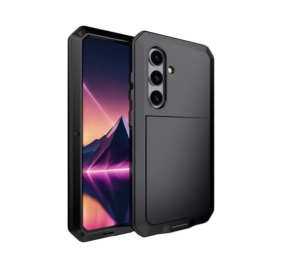 S24 plus - Stötdämpande HEAVY DUTY Aluminium Skal Svart Black