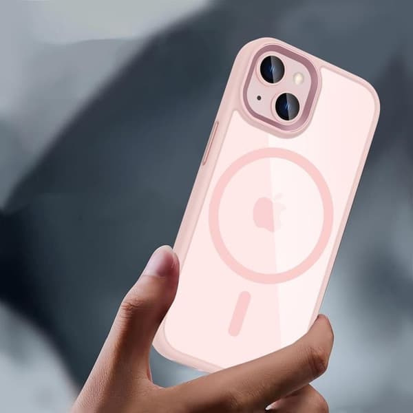 Tech-Protect iPhone 15 Mobilskal Magsafe Magmat - Clear/Rosa