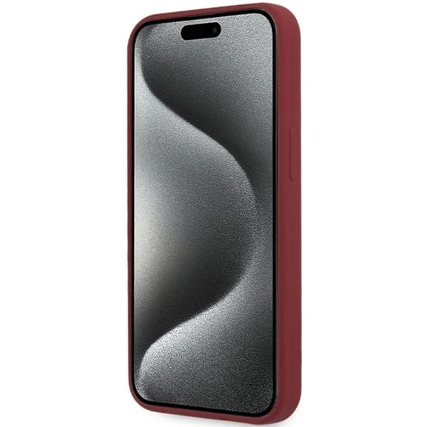 BMW iPhone 15 Pro Mobilskal Magsafe Silikon Big Logo - Röd