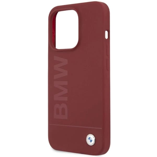 BMW iPhone 15 Pro Mobilskal Magsafe Silikon Big Logo - Röd