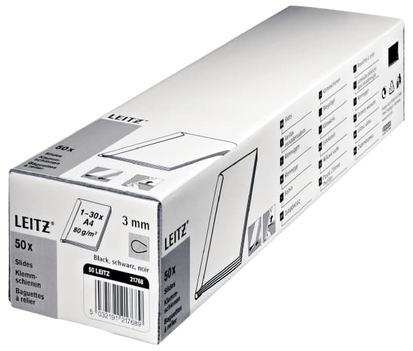 Leitz 21772, Blå, 30 ark, Plast, A4, 80 mm, 65 mm