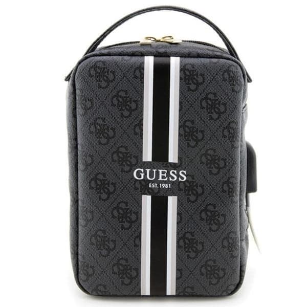Guess Organizerväska Printed Stripes - Svart