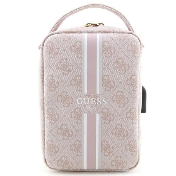 Guess Organizerväska Printed Stripes - Rosa