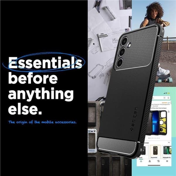 Spigen Galaxy A25 5G Mobilskal Rugged Armor - Matte Svart