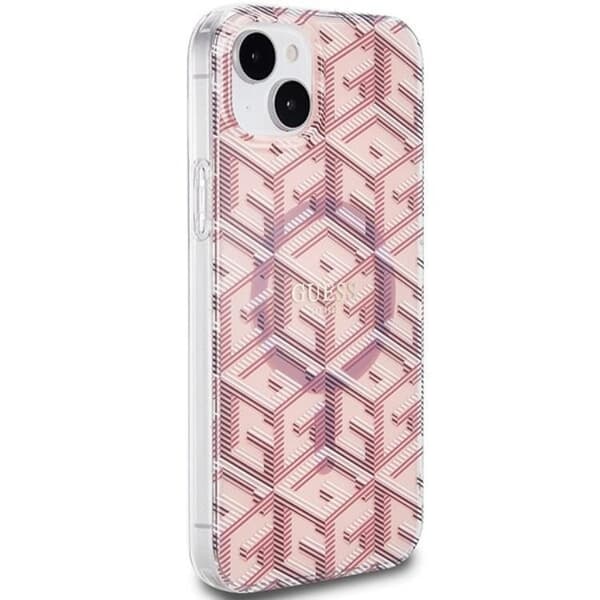 Guess iPhone 15/14 Plus Mobilskal Magsafe IML GCube - Rosa