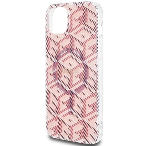 Guess iPhone 15/14 Plus Mobilskal Magsafe IML GCube - Rosa