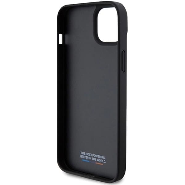 BMW iPhone 15/14 Plus Mobilskal Perforated Tricolor Line - Svart