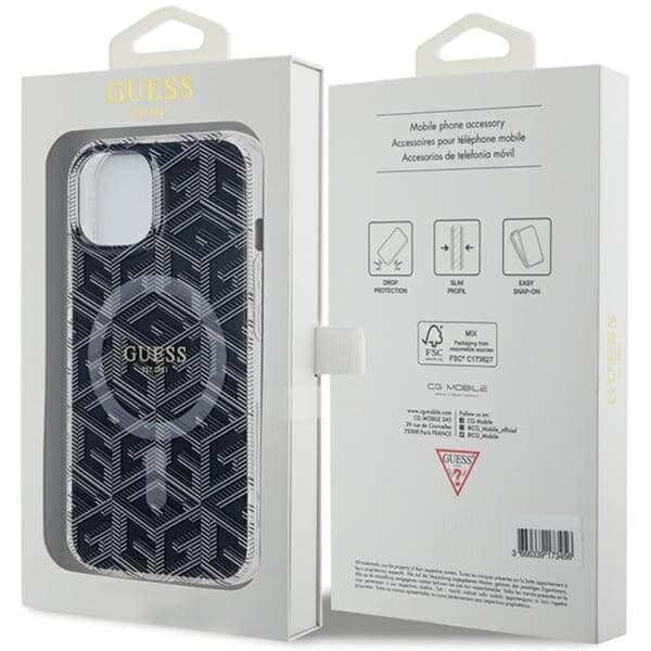 Guess iPhone 15/14/13 Mobilskal Magsafe IML GCube - Svart