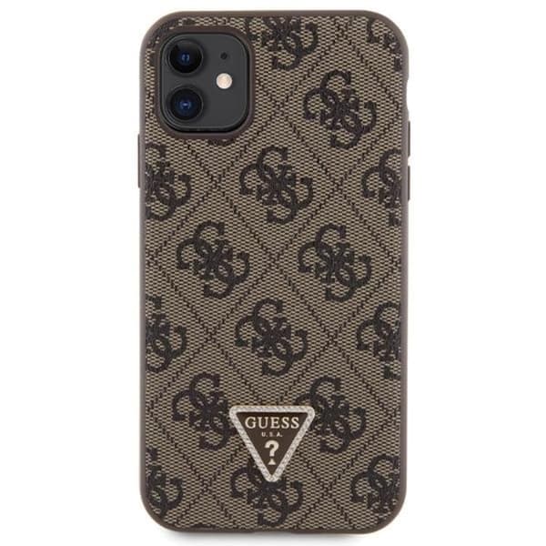 Guess iPhone 11/XR Mobilskal Crossbody Metall Logo - Brun