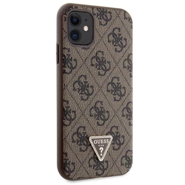 Guess iPhone 11/XR Mobilskal Crossbody Metall Logo - Brun
