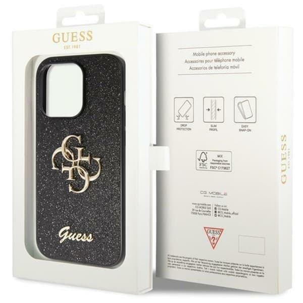 Guess iPhone 11/XR Mobilskal Glitter Script Big - sVART