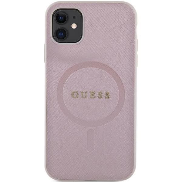 Guess iPhone 11/XR Mobilskal Magsafe Saffiano - Rosa