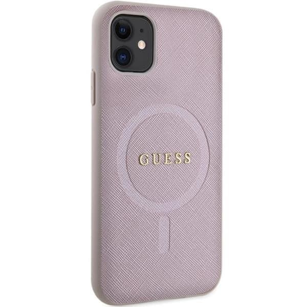 Guess iPhone 11/XR Mobilskal Magsafe Saffiano - Rosa
