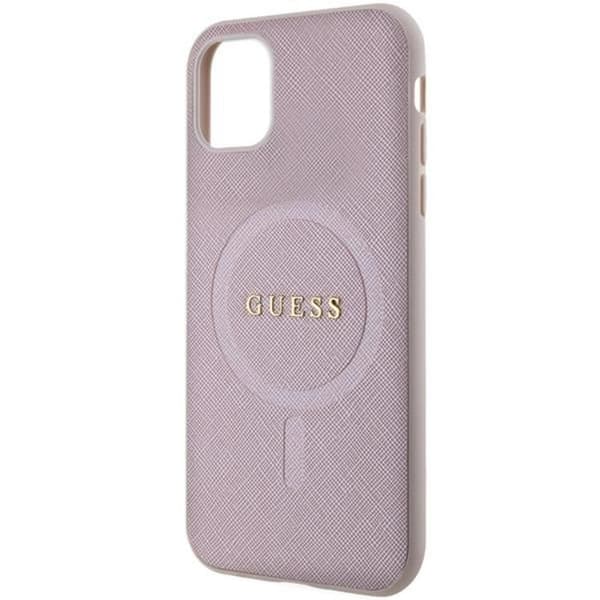 Guess iPhone 11/XR Mobilskal Magsafe Saffiano - Rosa