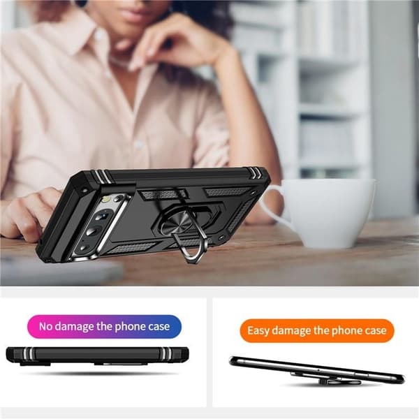 Google Pixel 8 Mobilskal Ringhållare Kickstand - Svart