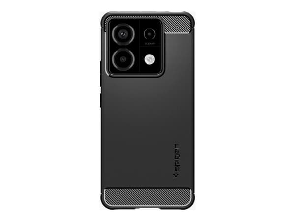 Spigen Rugged Armor - Baksidesskydd för mobiltelefon - termoplastisk polyuretan (TPU) - mattsvart - för Xiaomi Redmi Note 13 Pro 5G