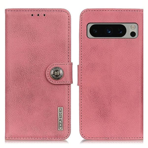 KHAZNEH Google Pixel 8 Plånboksfodral Cowhide - Rosa
