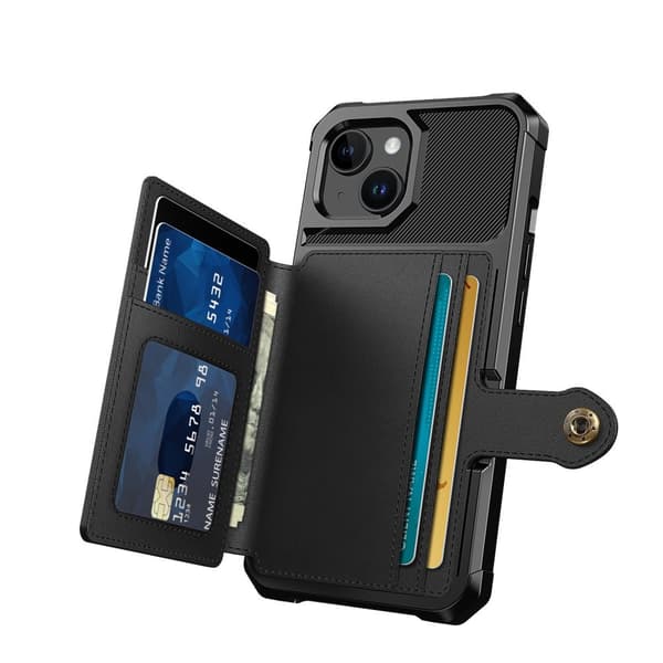 Elegant plånboksfodral i lyxigt PU-läder för iPhone 15 Plus