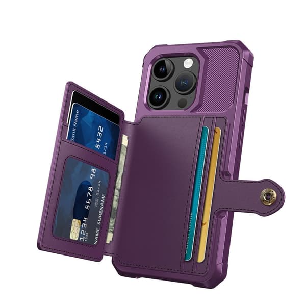 Elegant plånboksfodral i lyxigt PU-läder för iPhone 15 Pro