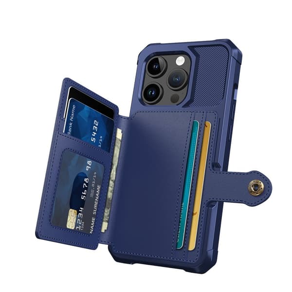 Elegant plånboksfodral i lyxigt PU-läder för iPhone 15 Pro