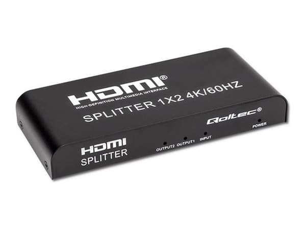 Qoltec - Video/lyd-splitter - active, high stability - 2 x HDMI - stasjonær - DC