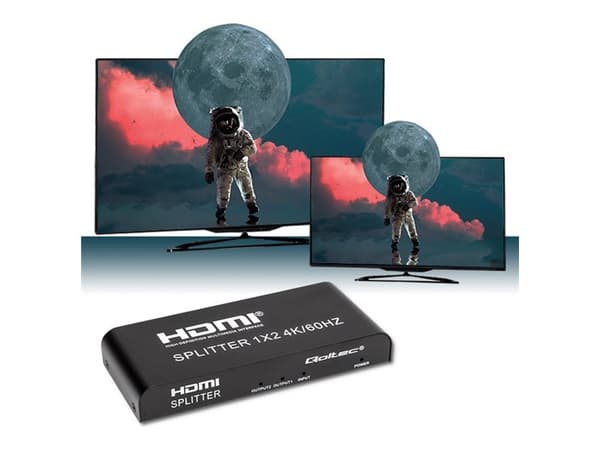 Qoltec - Video/lyd-splitter - active, high stability - 2 x HDMI - stasjonær - DC
