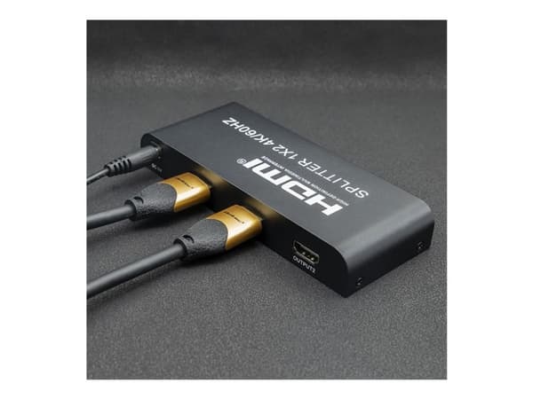 Qoltec - Video/lyd-splitter - active, high stability - 2 x HDMI - stasjonær - DC