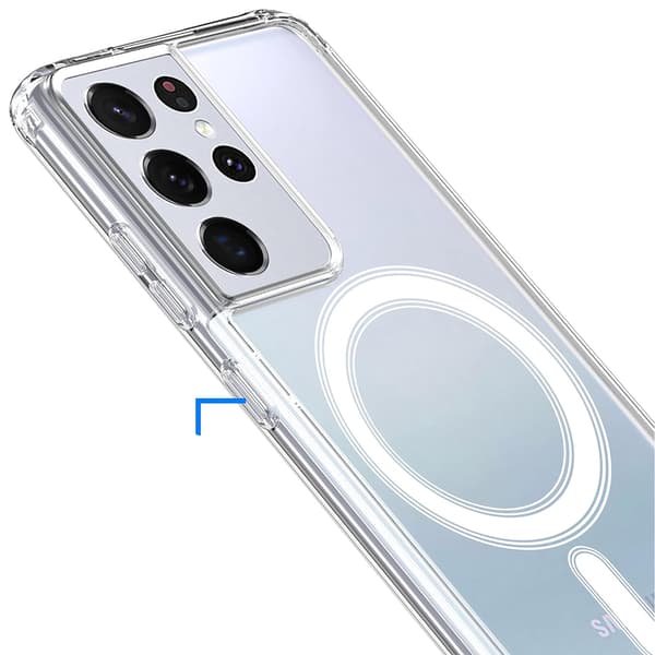 Magnetiskt trådlöst laddningsskal i PC-material för Galaxy S21 ultra