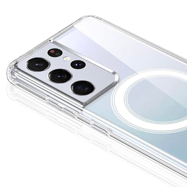 Magnetiskt trådlöst laddningsskal i PC-material för Galaxy S21 ultra