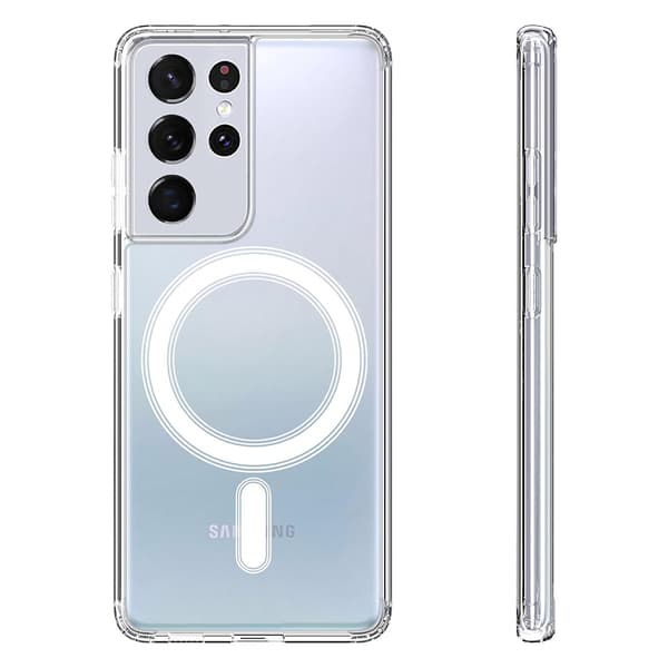 Magnetiskt trådlöst laddningsskal i PC-material för Galaxy S21 ultra
